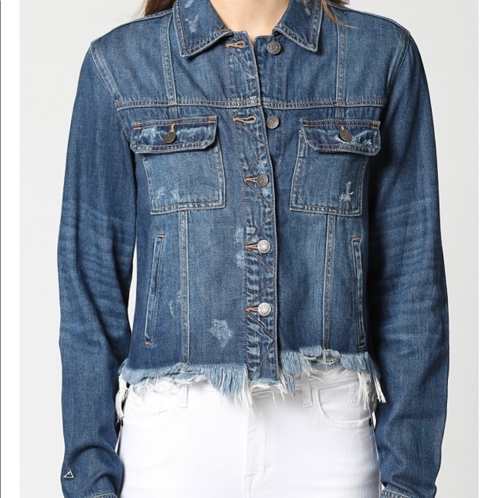 HIDDEN Dark Wash Cropped Fitted Jacket